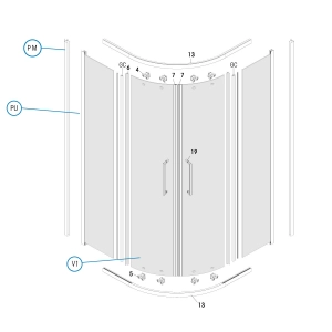 RICAMBI BOX DOCCIA SEMICIRCOLARE SLIM/SHADE RICAMBI BOX DOCCIA SEMICIRCOLARE SLIM/SHADE