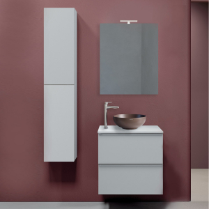 COMPOSIZIONE SWEET 60 BIANCO LUCIDO CON LAVABO AD APPOGGIO