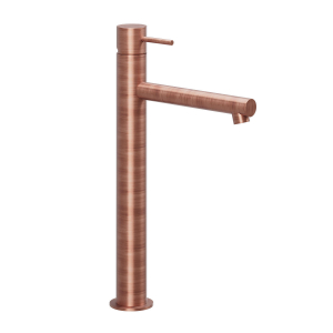 MISCELATORE LAVABO 1F D'ARREDO SLIM RAME SPAZZOLATO