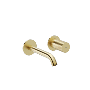 MISCELATORE LAVABO EMPYRE INCASSO 2 PIASTRE ORO SPAZZOLATO